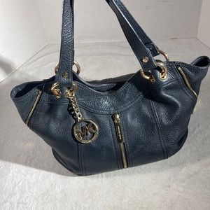 Michael Kors Black Leather Way Convertible Zipper Tote